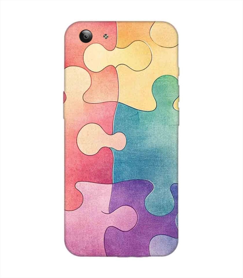 Printed Back Cover for Vivo Y53 Close Up Colorful Puzzle Piece