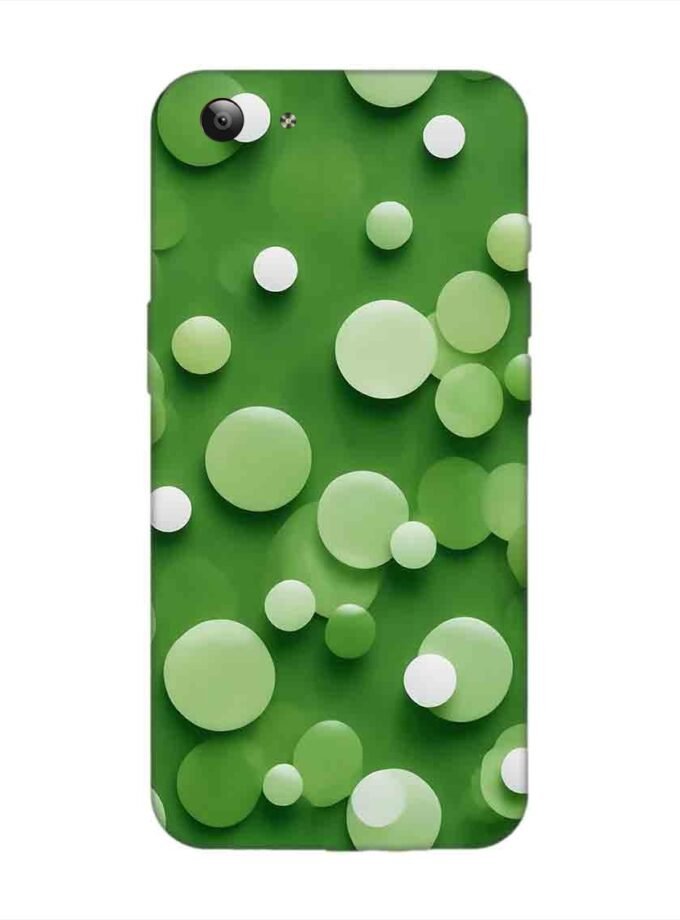 Printed Back Cover for Vivo Y53 Close Up Green Background With White Polka Dots