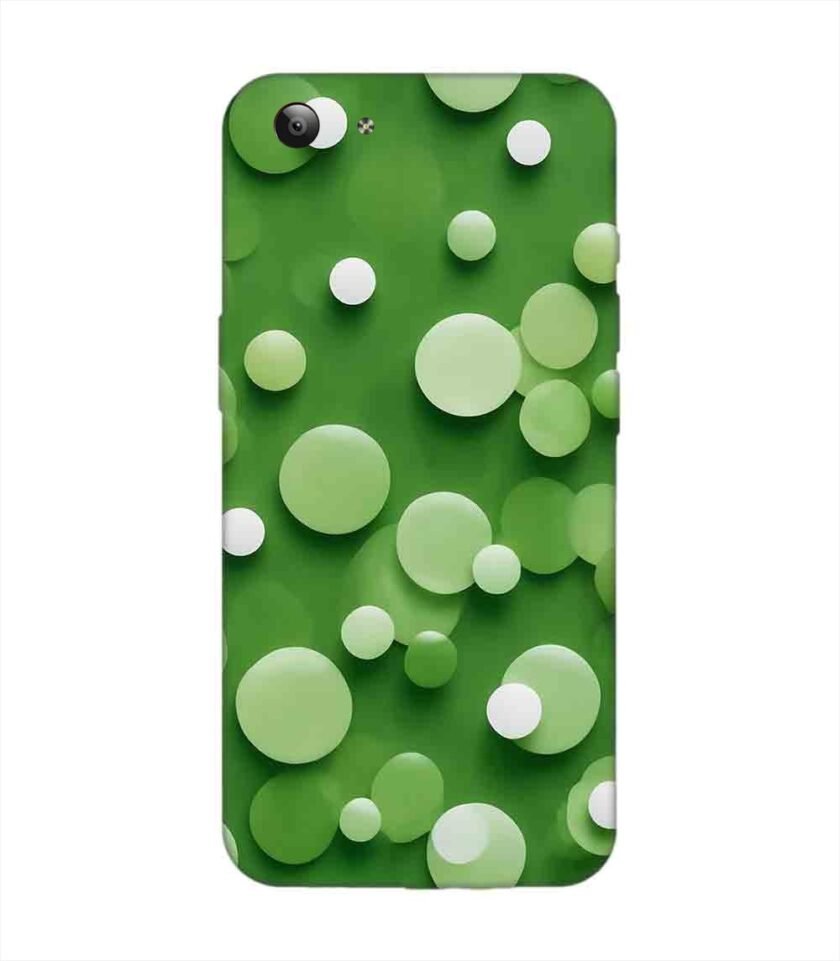 Printed Back Cover for Vivo Y53 Close Up Green Background With White Polka Dots