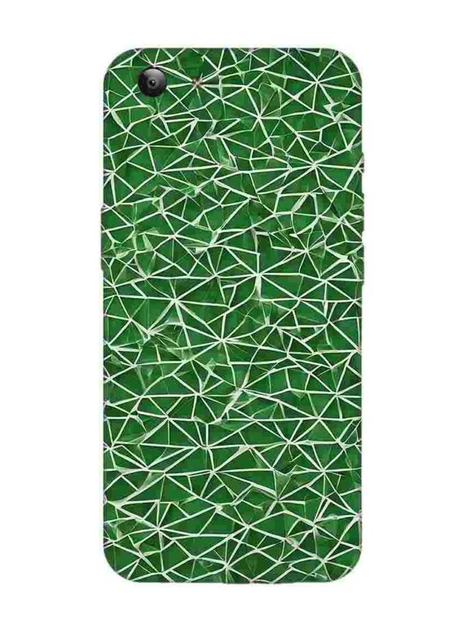 Printed Back Cover for Vivo Y53 Close Up Green White Geometric Pattern