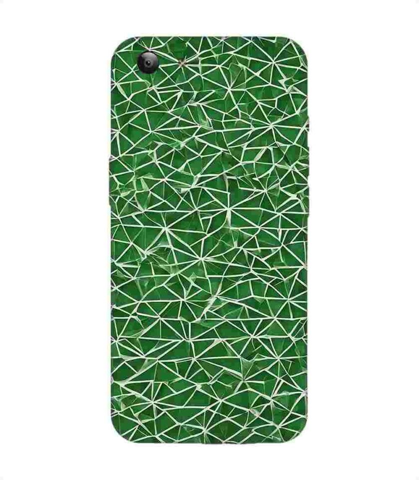 Printed Back Cover for Vivo Y53 Close Up Green White Geometric Pattern