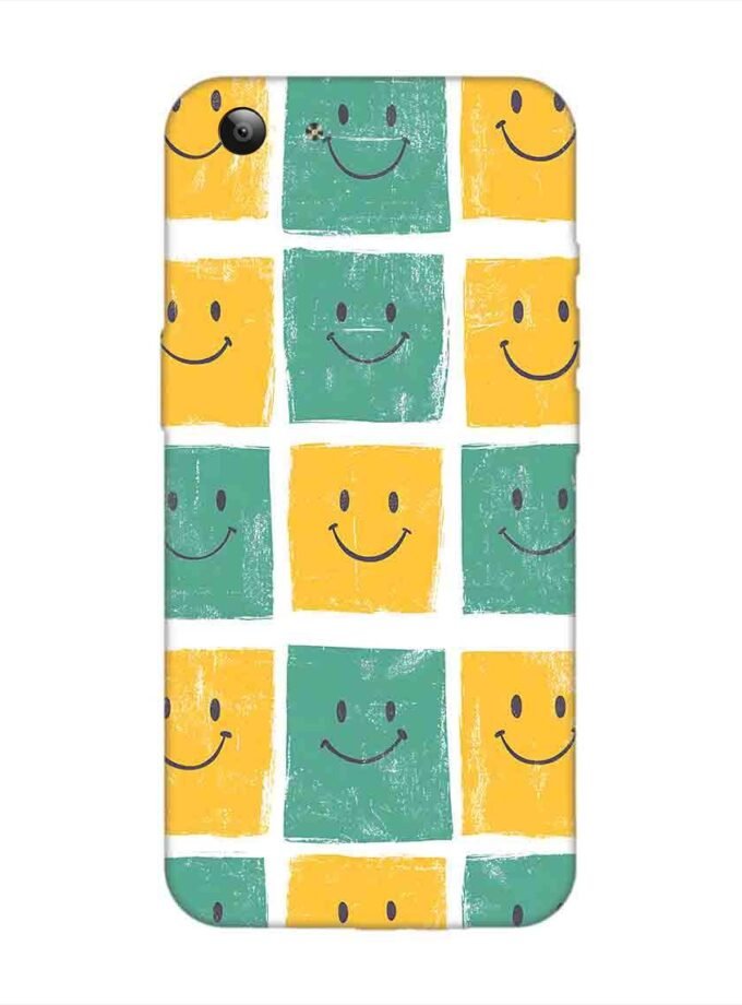 Printed Back Cover for Vivo Y53 Close Up Pattern Smiley Faces