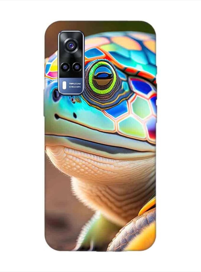 Printed Back Cover for Vivo Y53S Close Up Cute Turtle