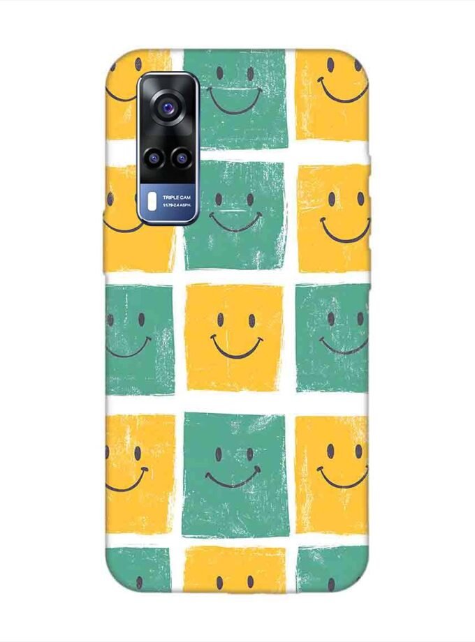 Printed Back Cover for Vivo Y53S Close Up Pattern Smiley Faces