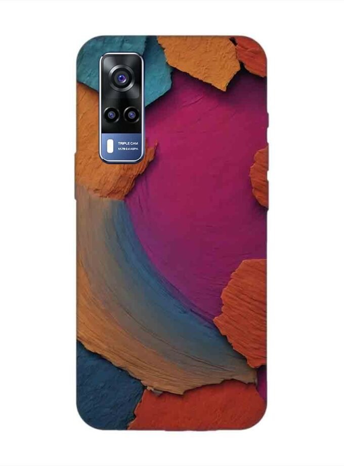 Printed Back Cover for Vivo Y53S Closeup Color Textured Surface