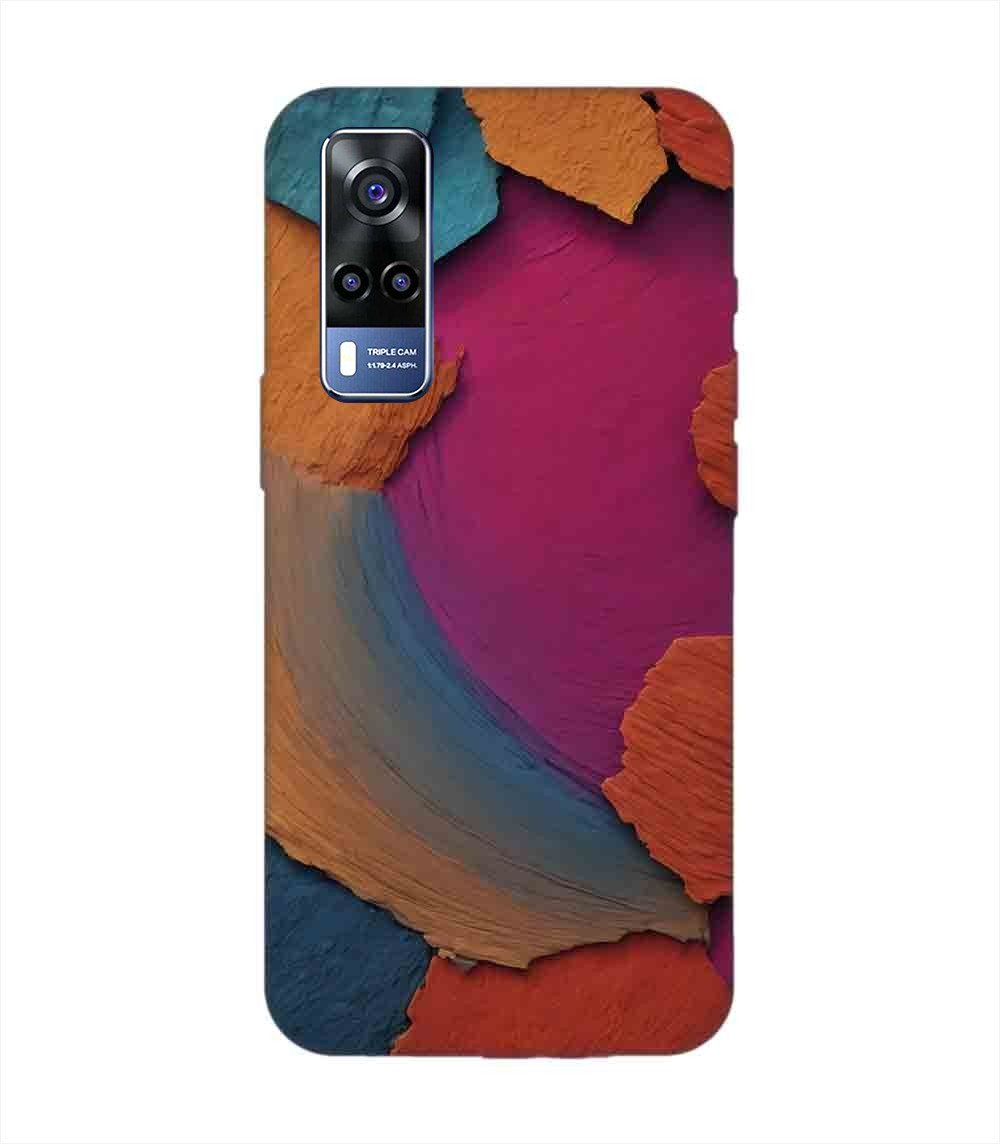 Printed Back Cover for Vivo Y53S Closeup Color Textured Surface