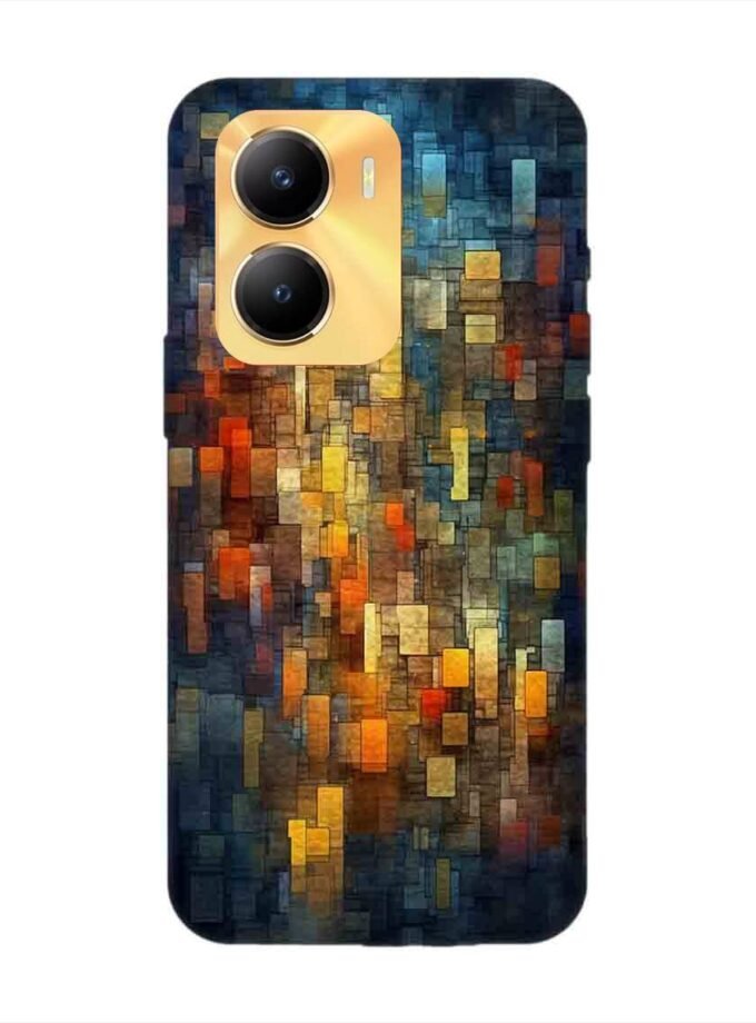 Printed Back Cover for Vivo Y56 (5G) Close Up Colorful Mosaic Squares Shapes