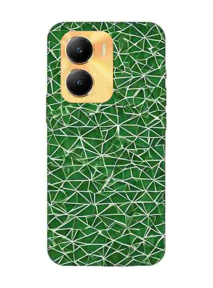 Printed Back Cover for Vivo Y56 (5G) Close Up Green White Geometric Pattern