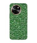 Printed Back Cover for Vivo Y58 (5G) Close Up Green White Geometric Pattern