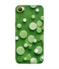 Printed Back Cover for Vivo Y65 Close Up Green Background With White Polka Dots