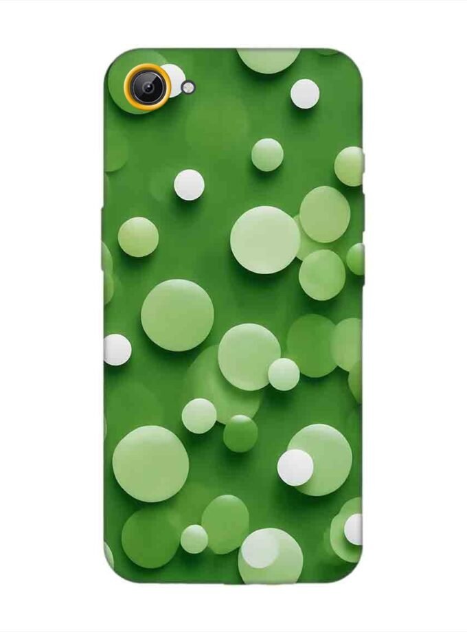 Printed Back Cover for Vivo Y65 Close Up Green Background With White Polka Dots