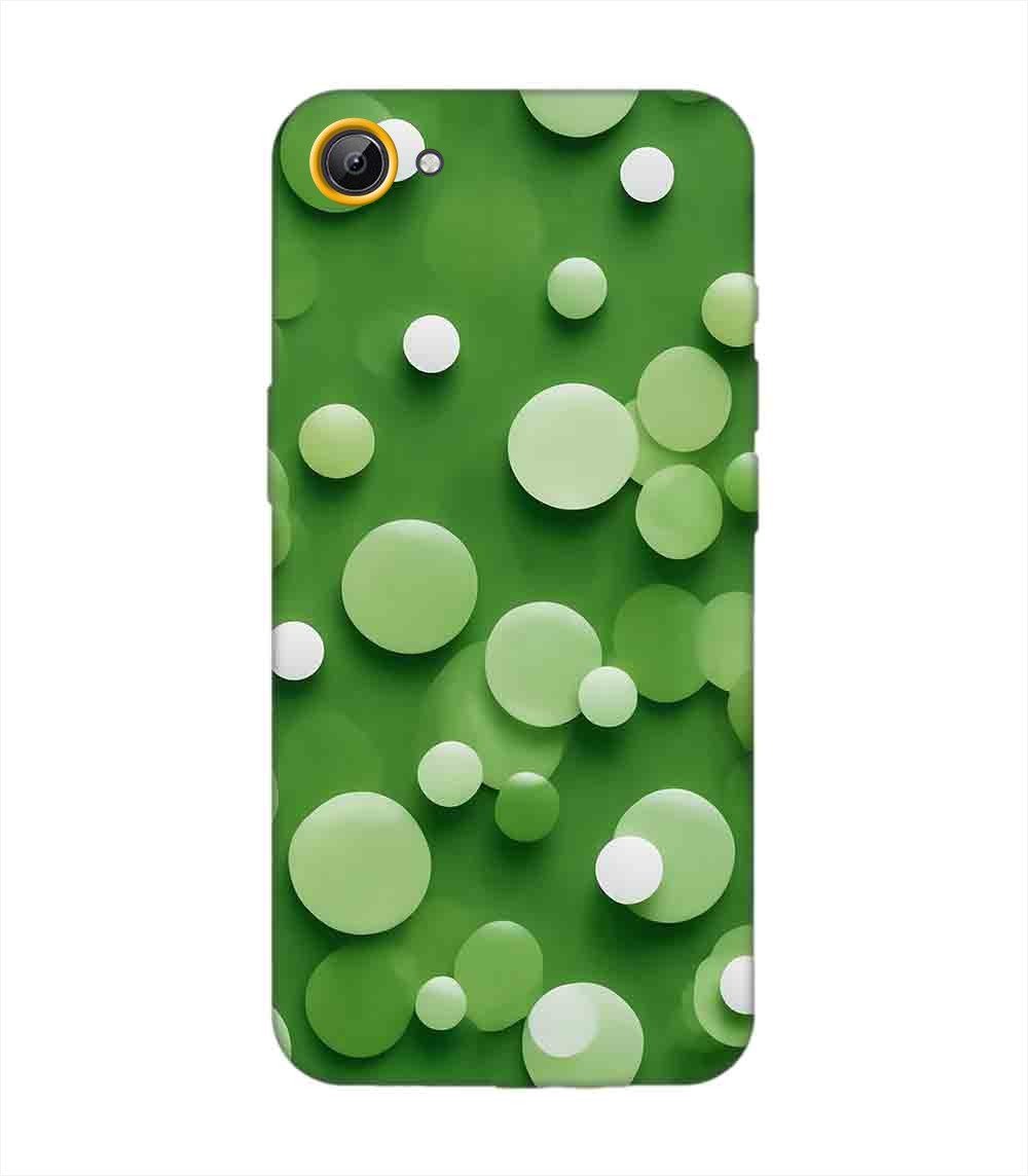 Printed Back Cover for Vivo Y65 Close Up Green Background With White Polka Dots