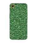 Printed Back Cover for Vivo Y65 Close Up Green White Geometric Pattern