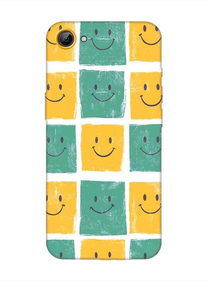 Printed Back Cover for Vivo Y65 Close Up Pattern Smiley Faces