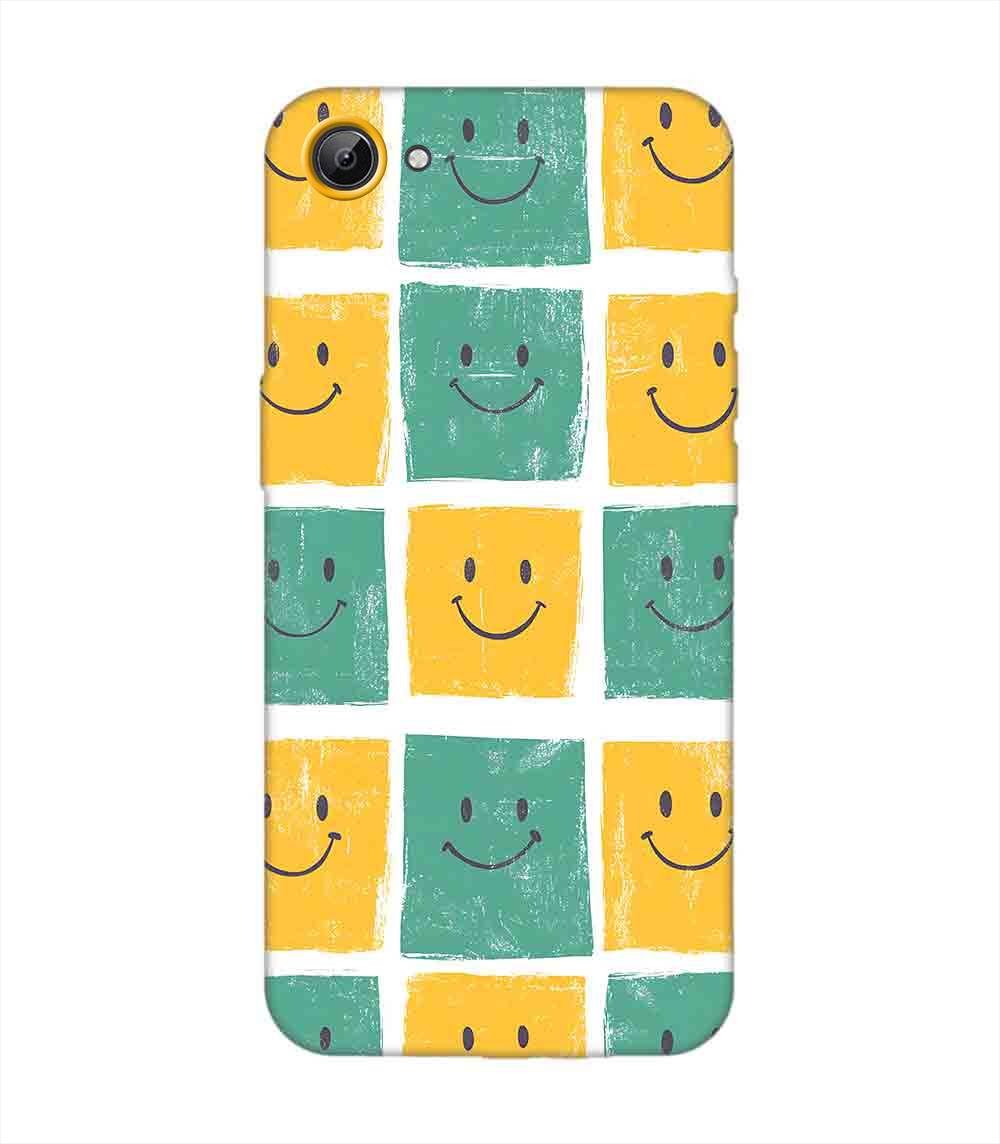 Printed Back Cover for Vivo Y65 Close Up Pattern Smiley Faces
