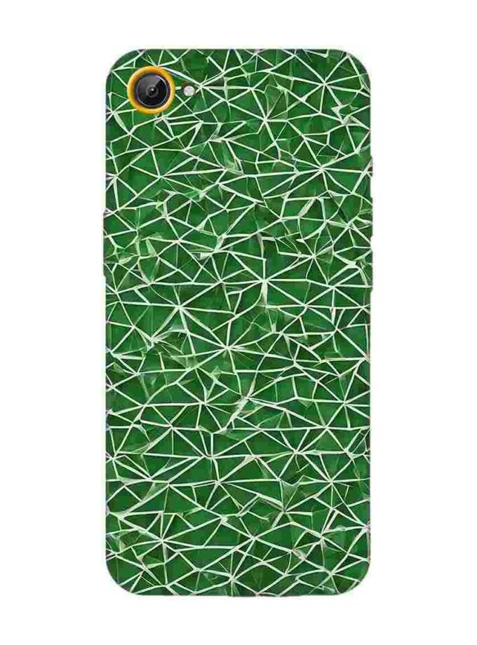 Printed Back Cover for Vivo Y66 Close Up Green White Geometric Pattern