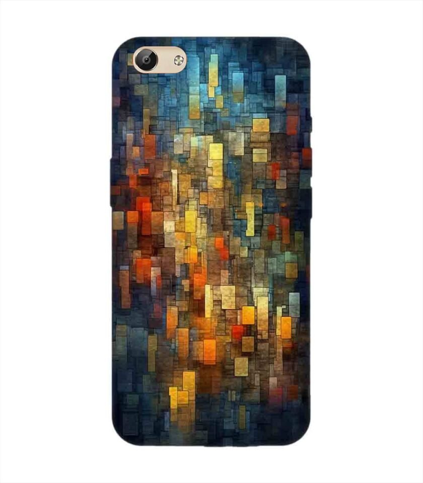 Printed Back Cover for Vivo Y69 Close Up Colorful Mosaic Squares Shapes