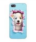 Printed Back Cover for Vivo Y71 Close Up Dog Looking Out Hole Wall