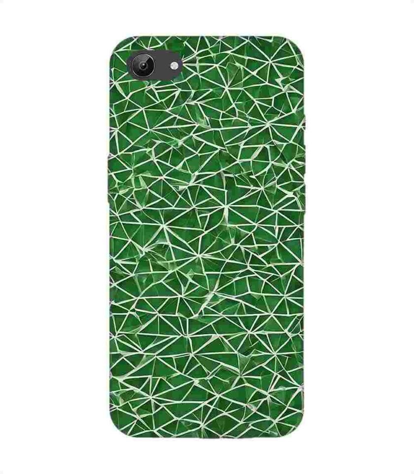 Printed Back Cover for Vivo Y71 Close Up Green White Geometric Pattern