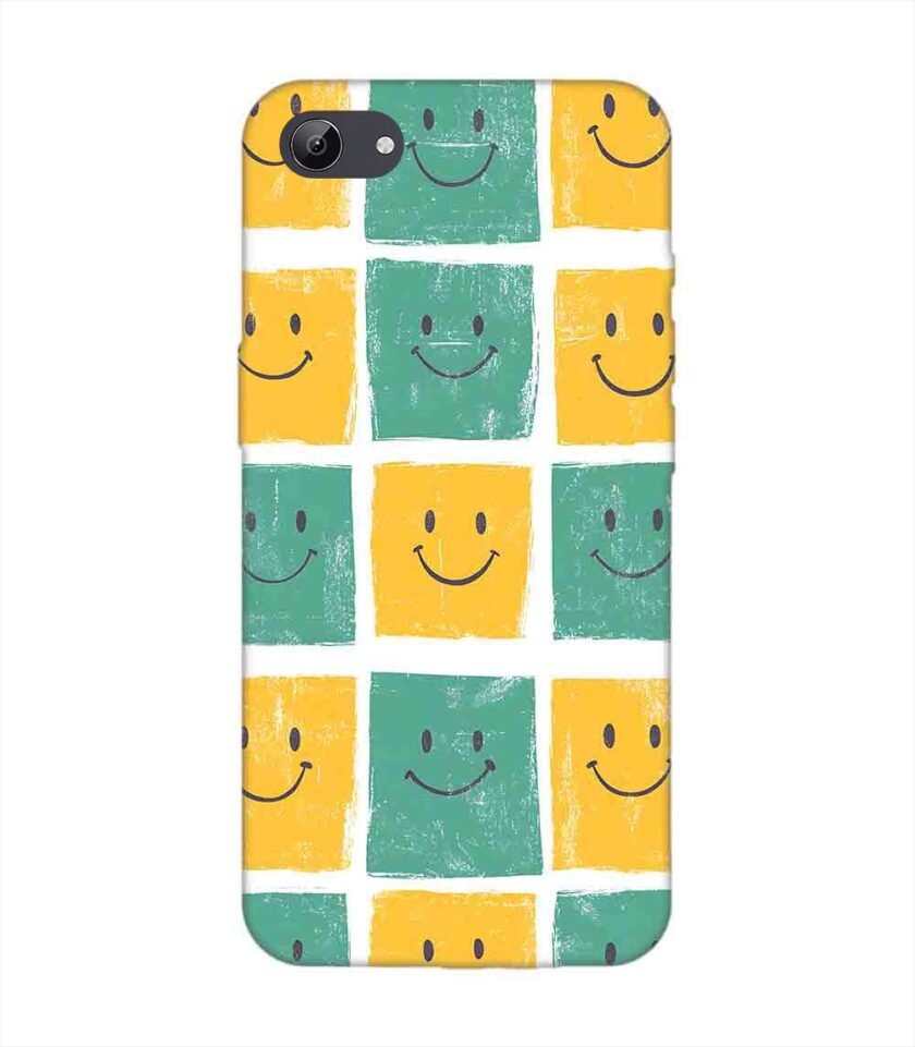 Printed Back Cover for Vivo Y71 Close Up Pattern Smiley Faces