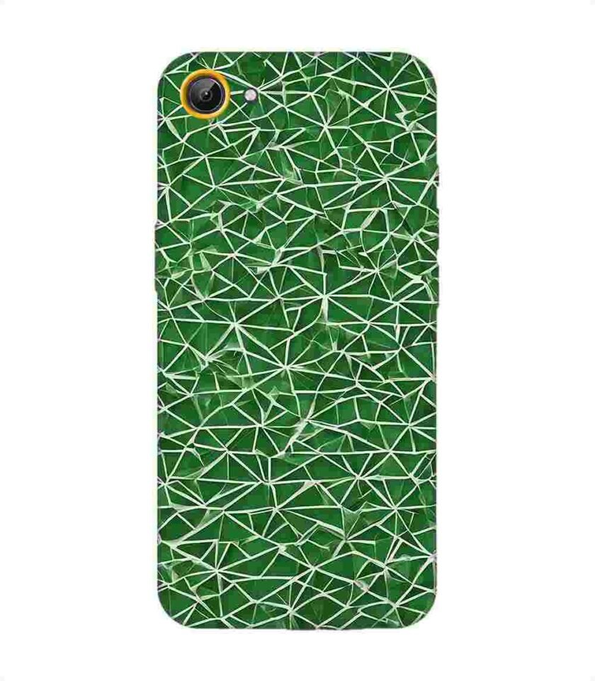 Printed Back Cover for Vivo Y71I Close Up Green White Geometric Pattern