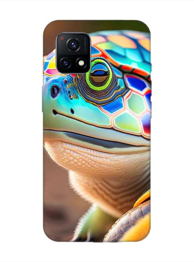 Printed Back Cover for Vivo Y72 (5G) Close Up Cute Turtle