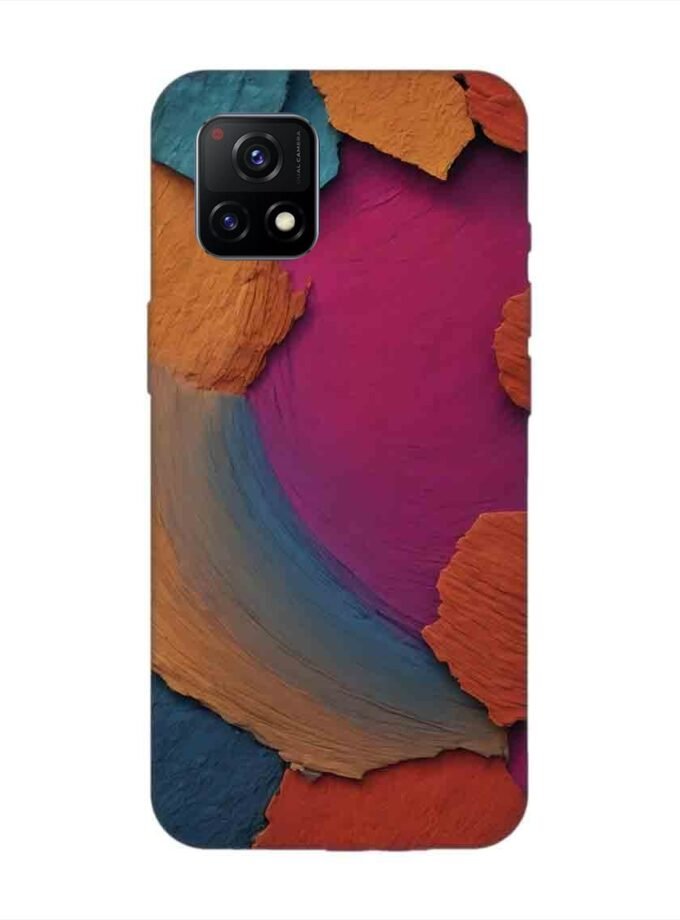 Printed Back Cover for Vivo Y72 (5G) Closeup Color Textured Surface