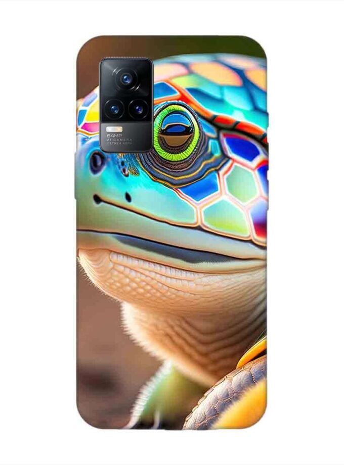 Printed Back Cover for Vivo Y73 Close Up Cute Turtle