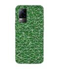 Printed Back Cover for Vivo Y73 Close Up Green White Geometric Pattern