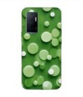 Printed Back Cover for Vivo Y75 (4G) Close Up Green Background With White Polka Dots