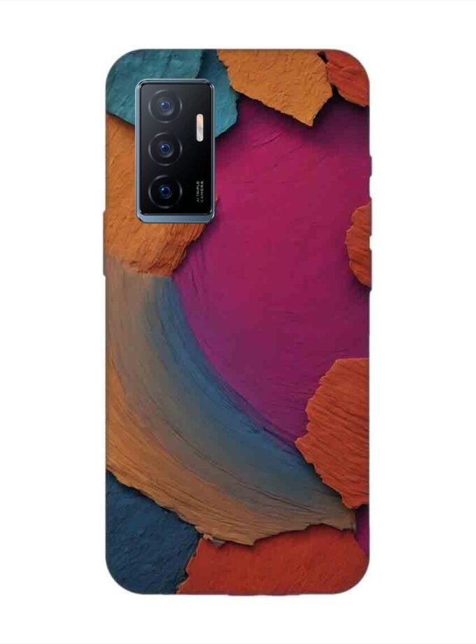 Printed Back Cover for Vivo Y75 (4G) Closeup Color Textured Surface