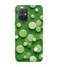 Printed Back Cover for Vivo Y75 (5G) Close Up Green Background With White Polka Dots