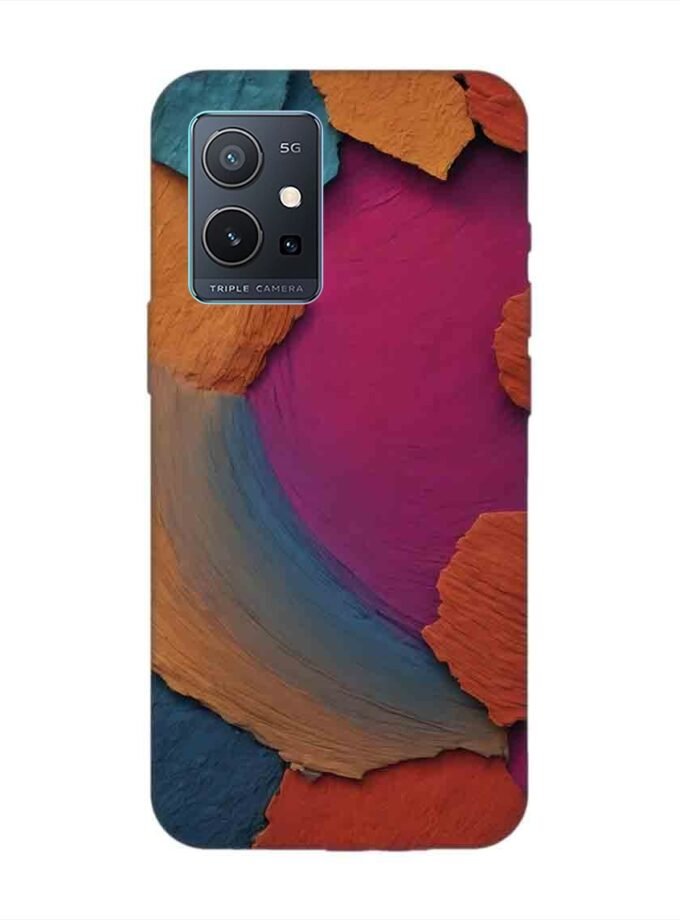 Printed Back Cover for Vivo Y75 (5G) Closeup Color Textured Surface