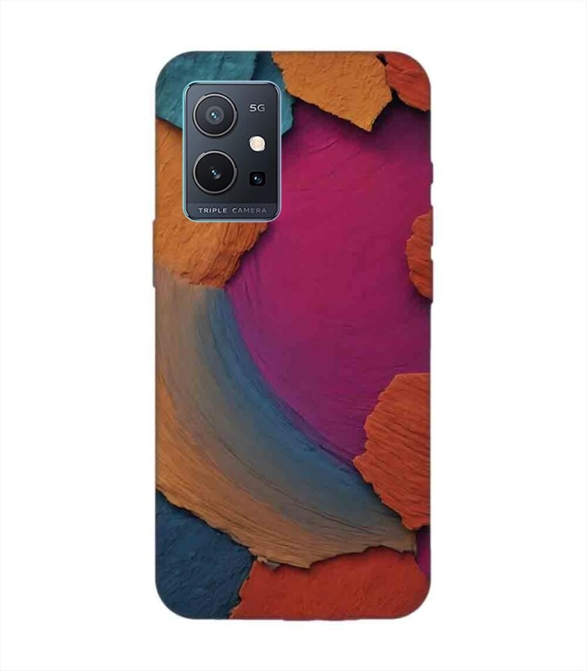 Printed Back Cover for Vivo Y75 (5G) Closeup Color Textured Surface