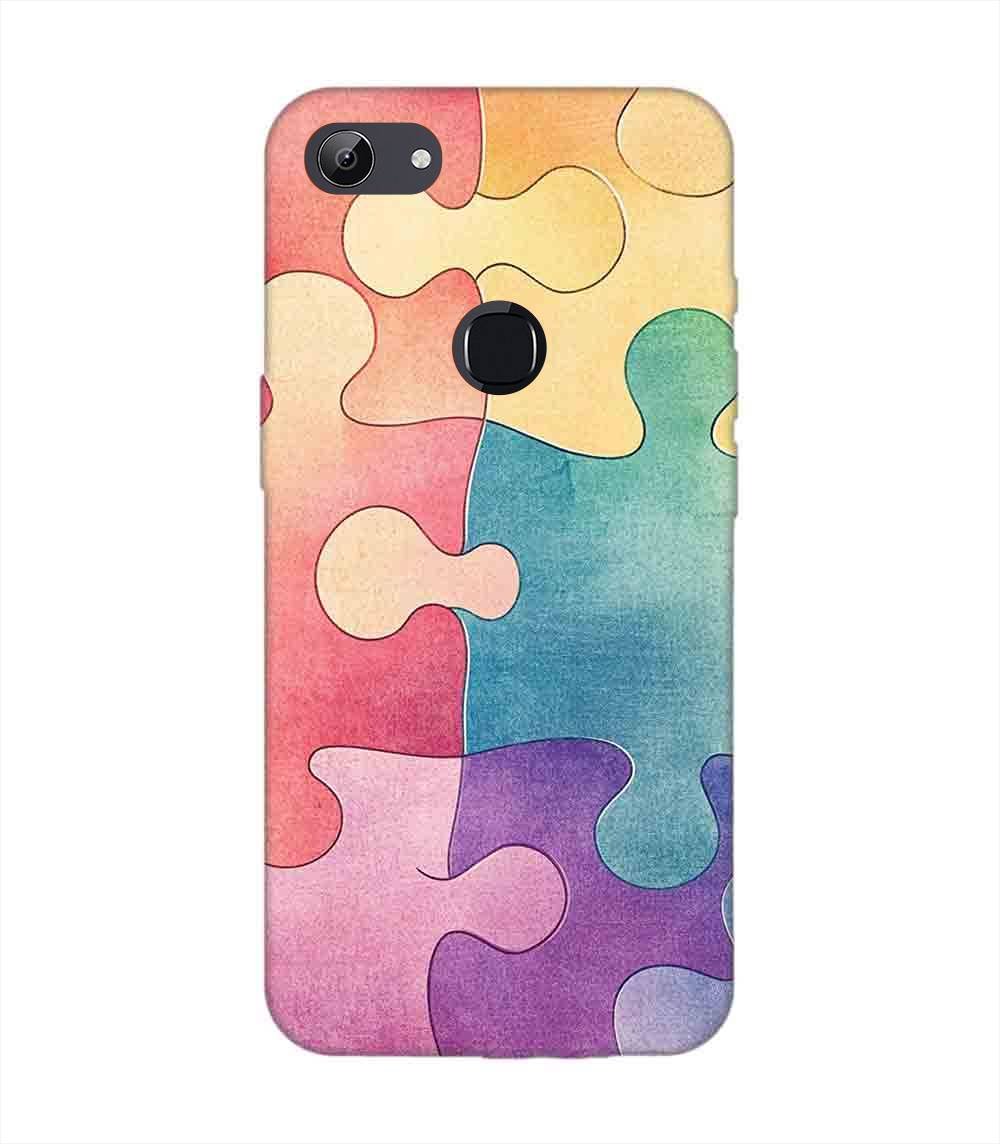 Printed Back Cover for Vivo Y81 Close Up Colorful Puzzle Piece