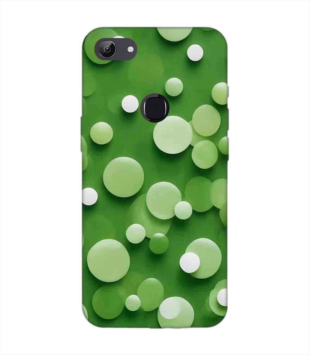 Printed Back Cover for Vivo Y81 Close Up Green Background With White Polka Dots