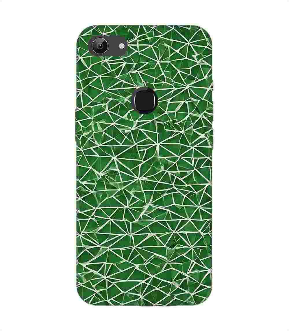 Printed Back Cover for Vivo Y81 Close Up Green White Geometric Pattern
