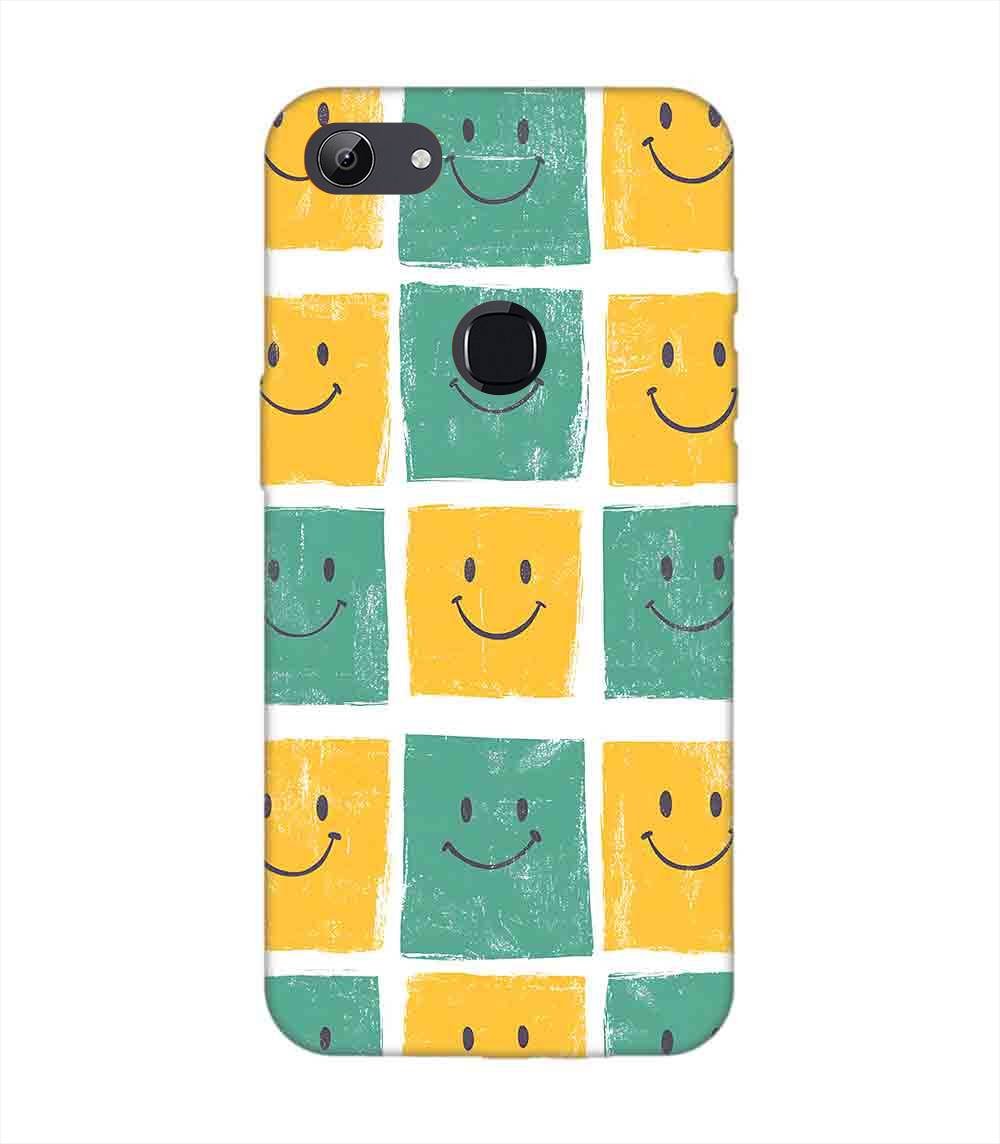 Printed Back Cover for Vivo Y81 Close Up Pattern Smiley Faces