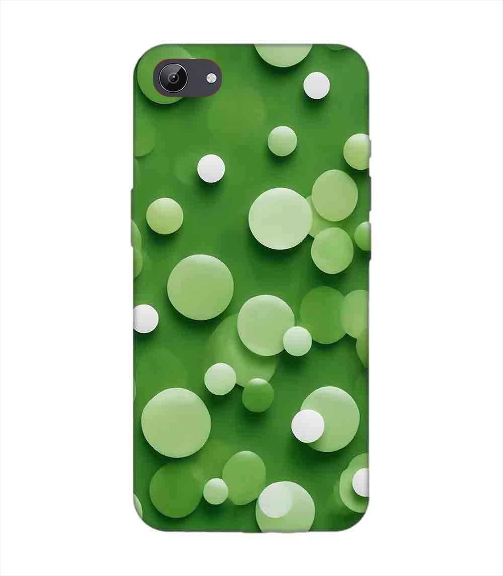 Printed Back Cover for Vivo Y81I Close Up Green Background With White Polka Dots