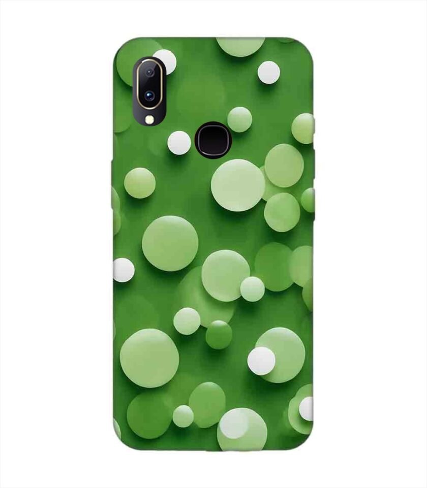 Printed Back Cover for Vivo Y83 Pro Close Up Green Background With White Polka Dots