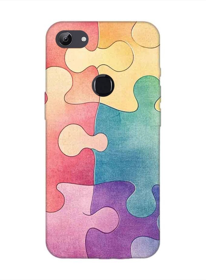 Printed Back Cover for Vivo Y83 Close Up Colorful Puzzle Piece