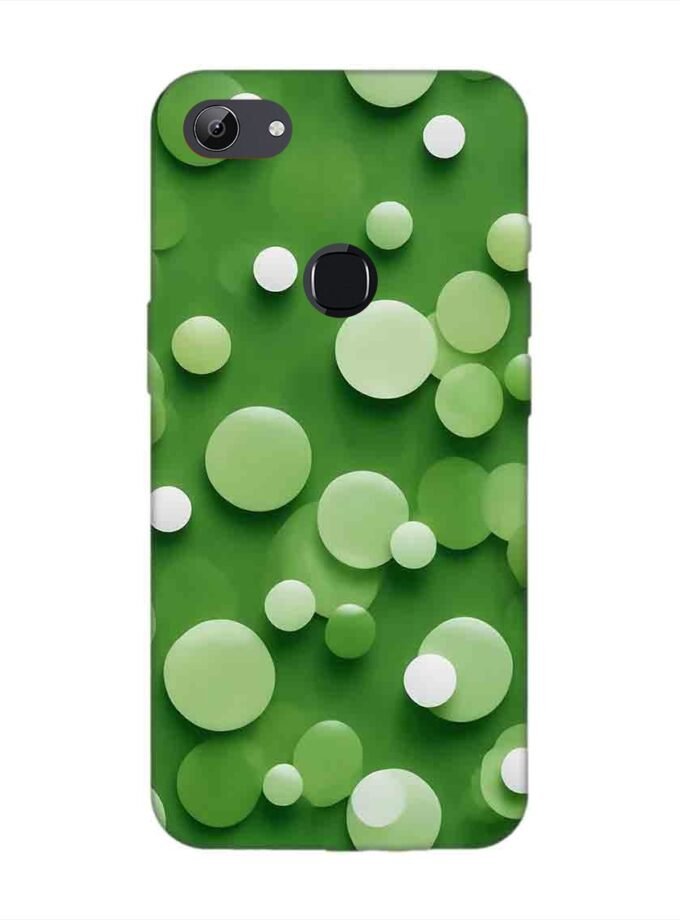 Printed Back Cover for Vivo Y83 Close Up Green Background With White Polka Dots