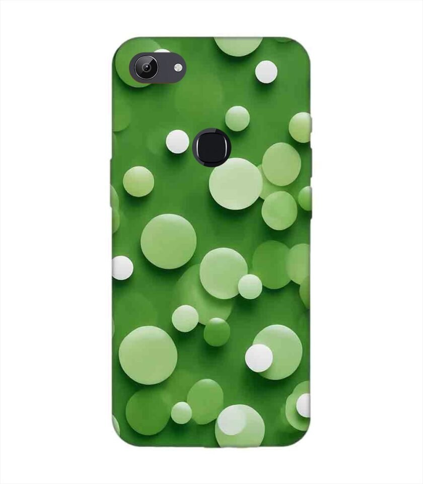 Printed Back Cover for Vivo Y83 Close Up Green Background With White Polka Dots