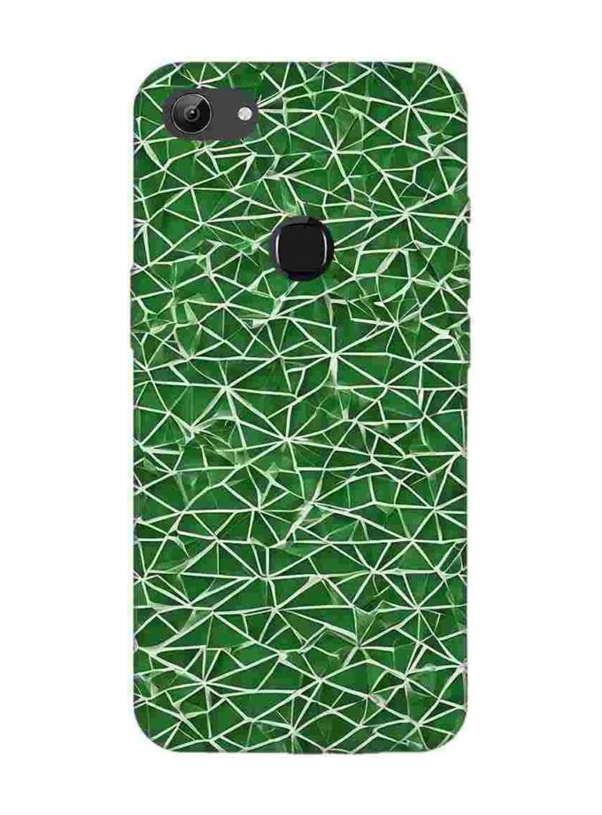 Printed Back Cover for Vivo Y83 Close Up Green White Geometric Pattern