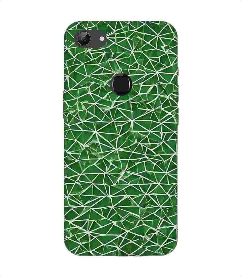 Printed Back Cover for Vivo Y83 Close Up Green White Geometric Pattern