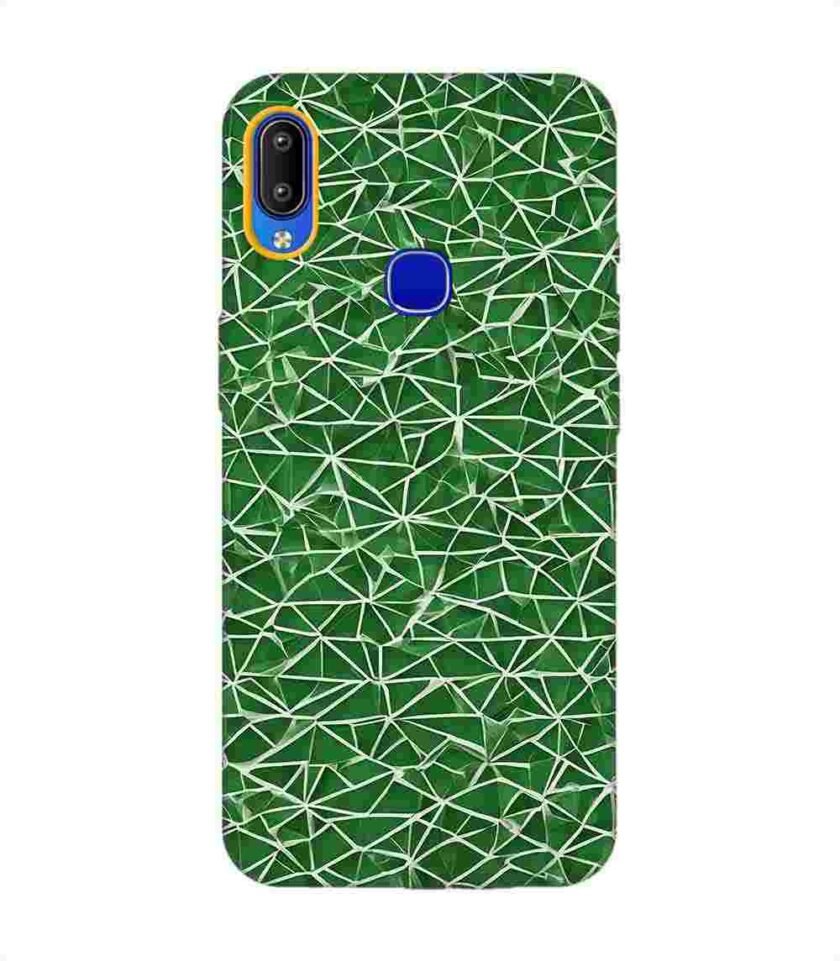Printed Back Cover for Vivo Y85 Close Up Green White Geometric Pattern