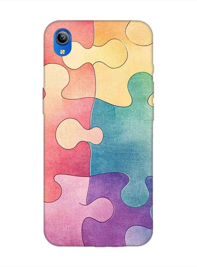 Printed Back Cover for Vivo Y90 Close Up Colorful Puzzle Piece