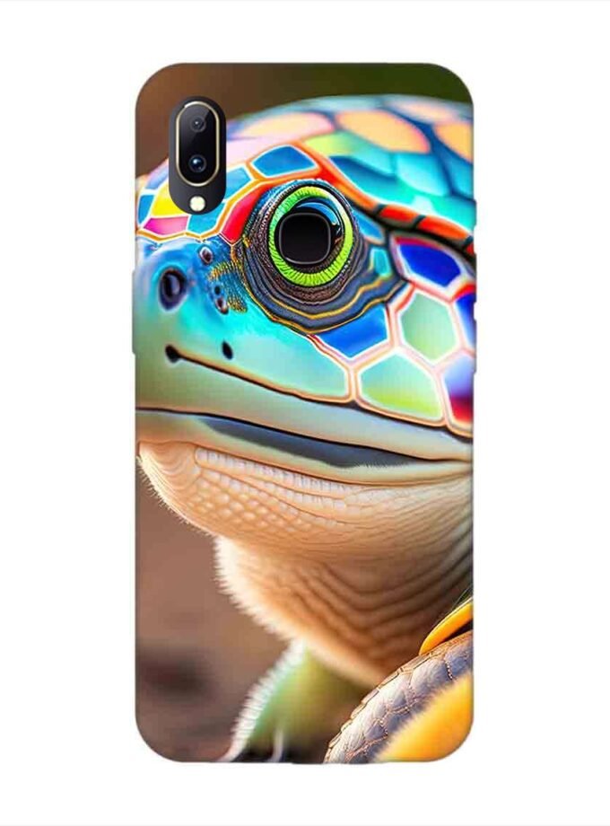 Printed Back Cover for Vivo Y91 Close Up Cute Turtle