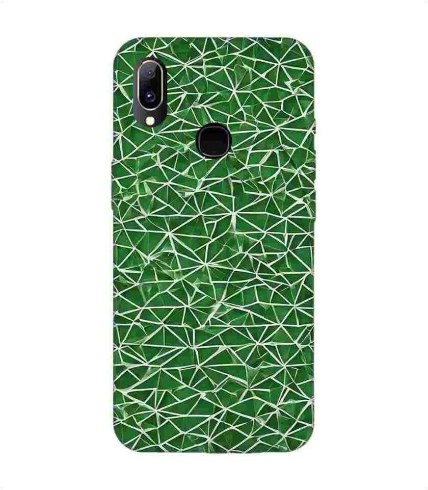 Printed Back Cover for Vivo Y91 Close Up Green White Geometric Pattern