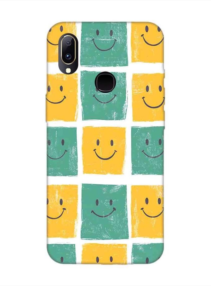 Printed Back Cover for Vivo Y91 Close Up Pattern Smiley Faces